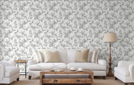Black & White Embossed Wallpaper – Nature Inspired (9914-1)